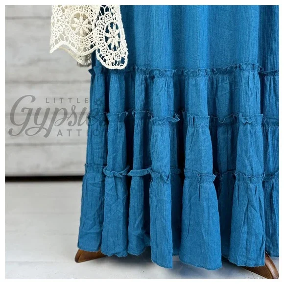 Handmade Tropical Resort Bohemian Maxi Dress - Picture 4 of 13